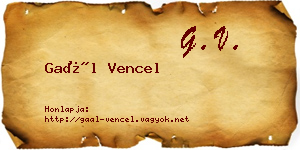 Gaál Vencel névjegykártya